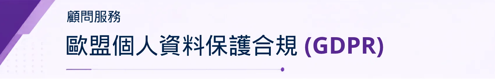 歐盟 GDPR 合規顧問