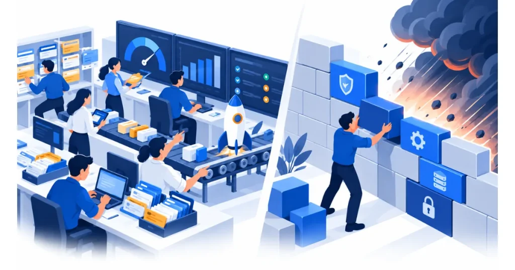 ISO 20000 第 8 條六組服務流程與 ISO 27001 附錄 A 控制措施比較示意圖
