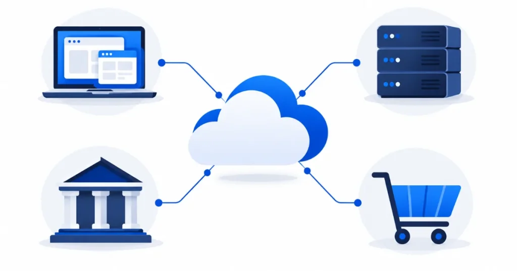 適合導入 ISO 27017 的企業類型示意圖:SaaS、雲端服務商、金融與電商
